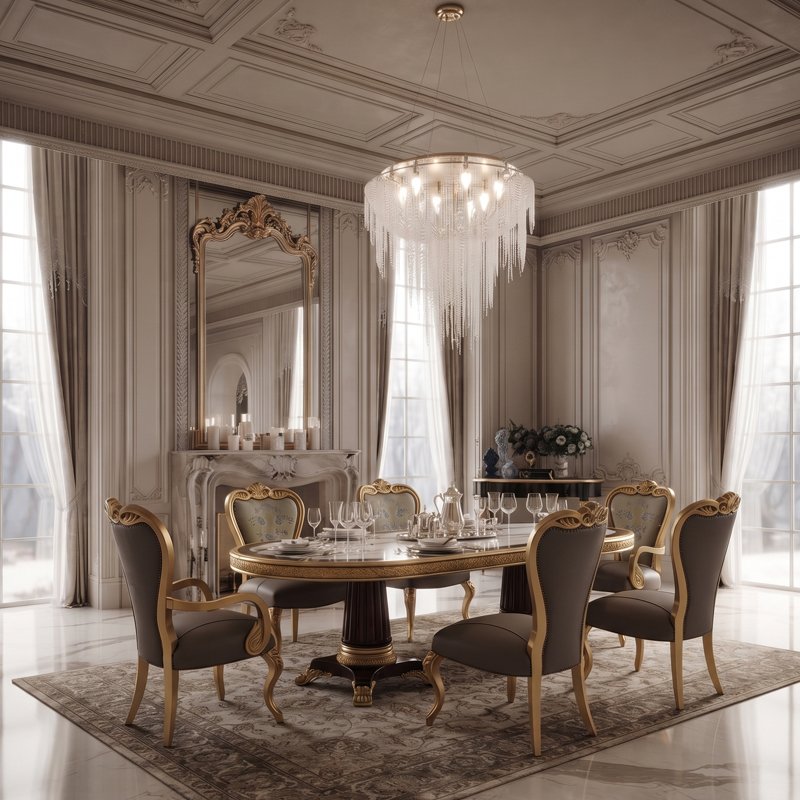 Long dining table